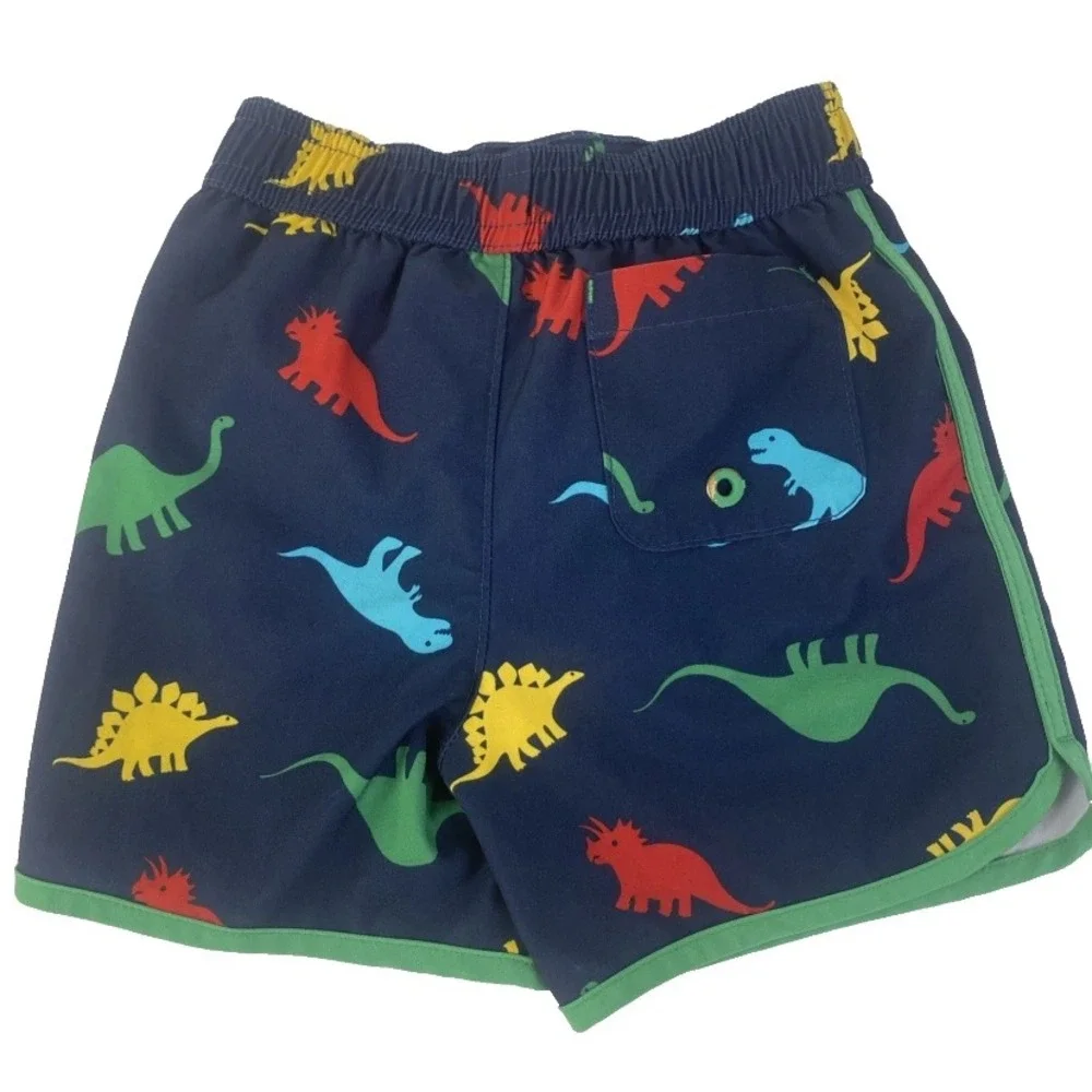 Wonder Nation Swim Trunks Kids 12M Blue Dinosaur Print Elastic Waist Spandex